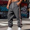 Men S Casual Loose Fleece Track Pants With 2 Stripes