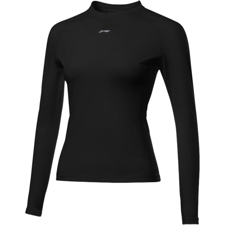 

Li Ning Comfortable Casual Simple Solid Color Thin Warm Long Sleeve Cycling Jersey Women jersey Black LCUY122-1 XXL