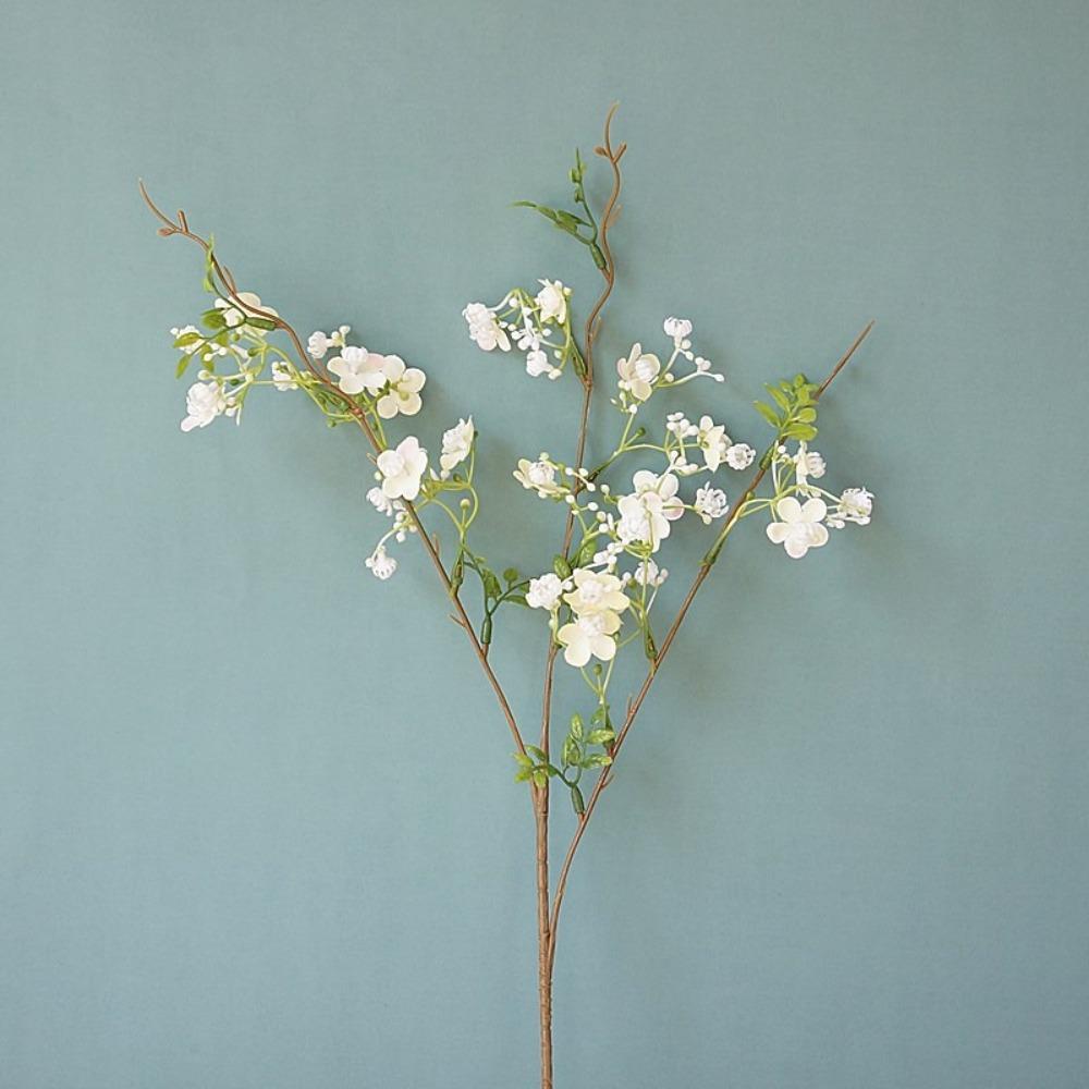 

Household 64cm Artificial Flower With Leaf Single Small Flowers Pearl Plum Beautiful Silk Flower Living Room білий