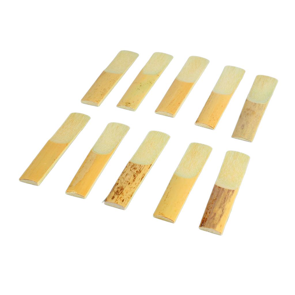 10Pcs Saxophone Eb Clarinet Reeds Strength 2 Robust Professional Sax Eb Clarinet Reed Set Wood Color Number 2