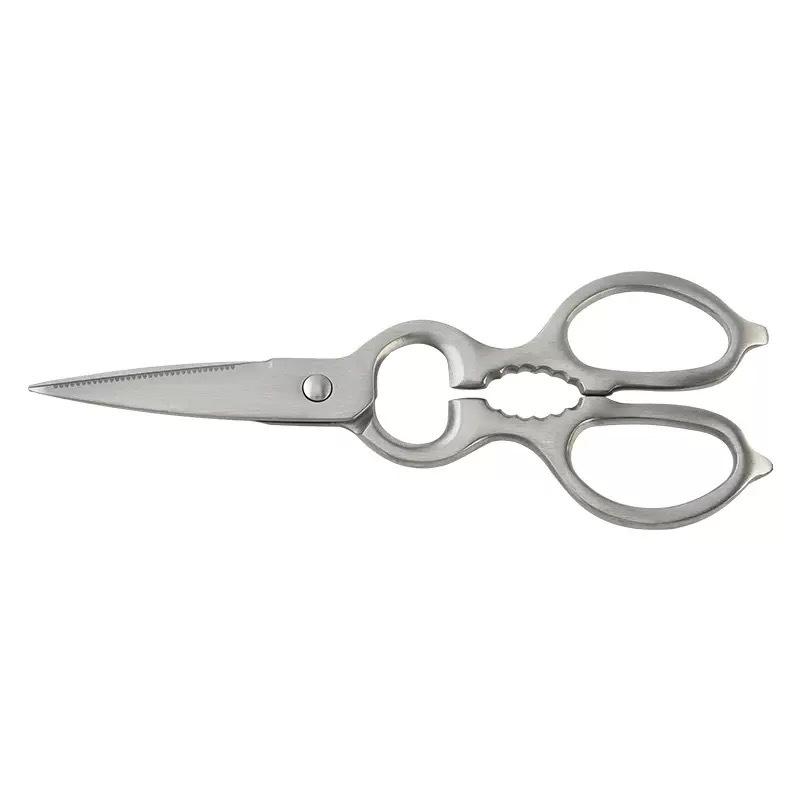 All-Steel Multifunctional Kitchen Shears: Non-Detachable, Powerful for Chicken and Fish Bones