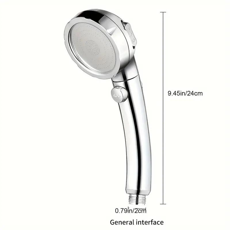 Diamond silver 3 modes booster shower head home Handheld One-button Water-stop Bathroom Bath Set Shower Head
