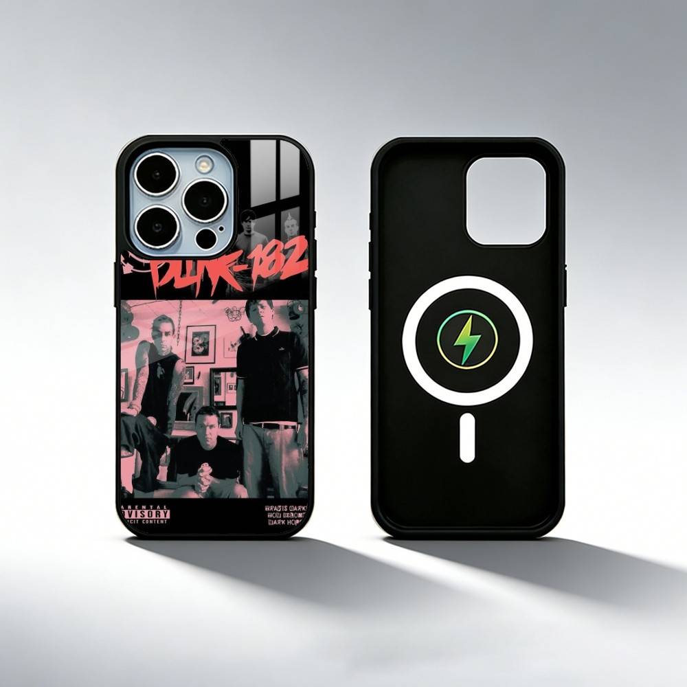 Punk B-Blink-182 Band Phone Case For iPhone17,16,15,14,13,12,11 Plus,Pro Max Magnetic For Magsafe Wireless Charging