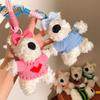 Stuffed Plush Puppy Doll Keychain Anti-lost Plush Dog Hanging Pendant  Bag Pendant