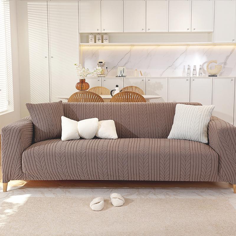 Sofa Seat Cover Solid Color Jacquard Sofa Cover Hanging Sofa Protector Home Decor Fluffy Sofa Cover for Winter Warmth