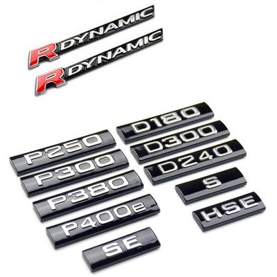 P250 P300 P380 P400e D180 D240 D300 S SE HSE R-DYNAMIC Bar Emblem Abzeichen für R-ange R-over VELAR Brief Auto Styling Kofferraum Logo Aufkleber