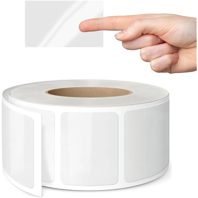 True-Ally 1"" X 2"" Crystal Clear Transparent Label Stickers 50X25Mm - Protective Label Covers For Barcodes And Addresse