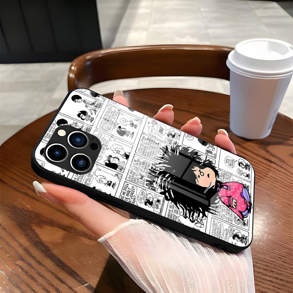 Cute Mafaldas Girl Phone Case For IPhone 17 Pro Max 15 Pro 16 14 Plus 12 13 Mini 11 Pro Shockproof Glass Cover