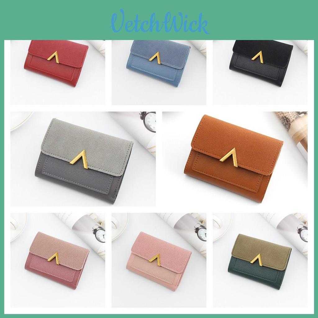 Stylish Ladies' Short Wallet With Large Capacity And Multiple Compartments, Candy-colored And Soft Pu Leather