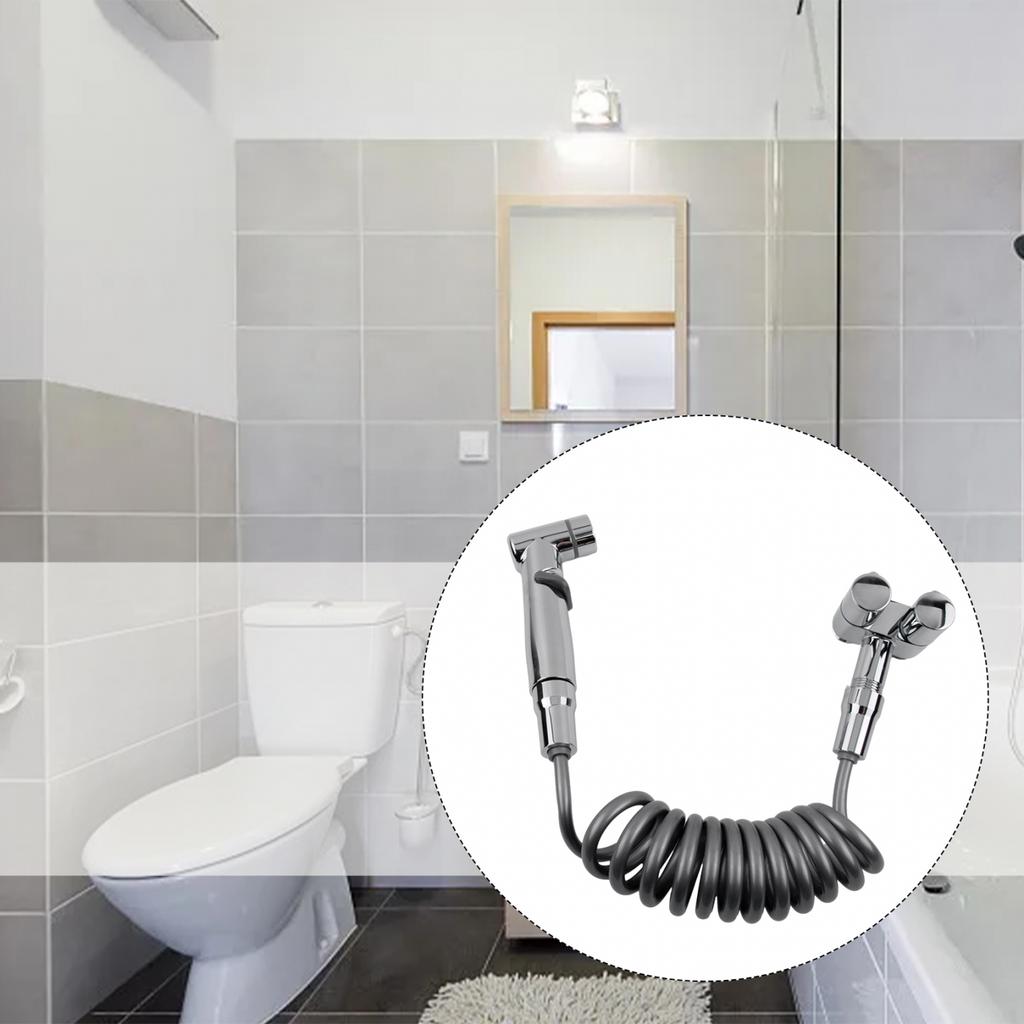 Hygienic Shower Spray Kit For Toilet Bidet With Double Outlet Angle Valve