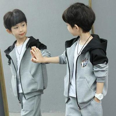 Boys' Spring/Autumn Lightweight Suit: New Children's Sportswear Jacket with Velvet, Thick Korean-Style Winter Long Sleeve Coat