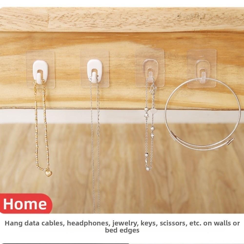 No Traces Mini Strong Hooks Transparent Utility Hooks Invisible Self-Adhesive Hooks  Necklaces