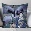 Classic Retro Japanese Lady Geisha Pillow Case Square Pillow Bedroom Sofa Leisure Comfortcar Living Room Home Decoration