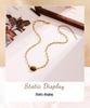 Ying Tai 18K Gold Plated Necklace with Tiger Eye Pendant: Stainless Steel Clavicle Chain, High Polish Finish, Women's High-End Style.