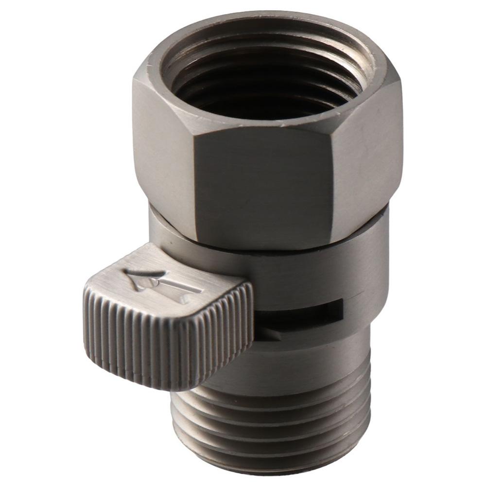 

Brushed Nickel Water Flow Control Valve Angle Flow Restrictor Shut Off Valve Handheld Shower