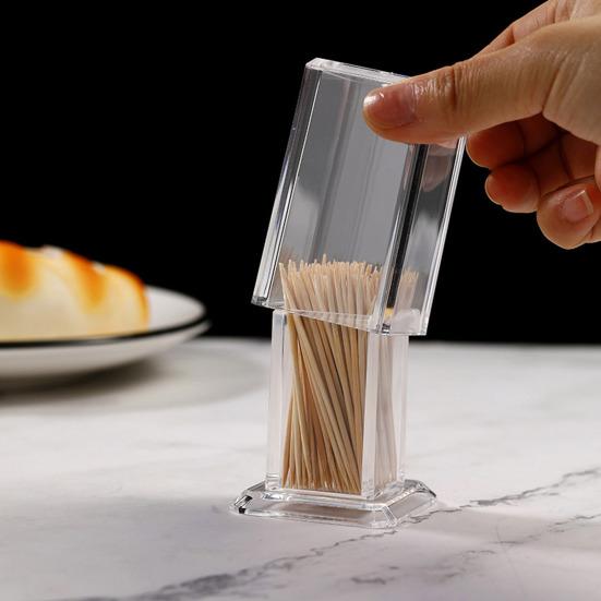 Useful Toothpick Dispenser Large Capacity Storage Sealed Visible Design Container Household Supply