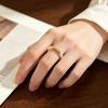 Vintage-style Tiny Gold-flake Natural Freshwater Pearl Potato Shape White AA Grade Women's Ring Elastic Band Copper-gold-plated