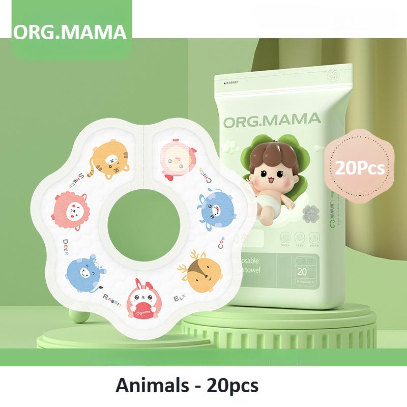 Disposable Bibs for Baby 360° Rotate Soft Baby Saliva Towel Waterproof & Oil-proof Travel Paper Bibs for Infants Boys Girls