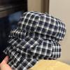 Korean-style vintage plaid beret for women, versatile for spring and autumn, makes the face look smaller, niche cloud-style artist hat