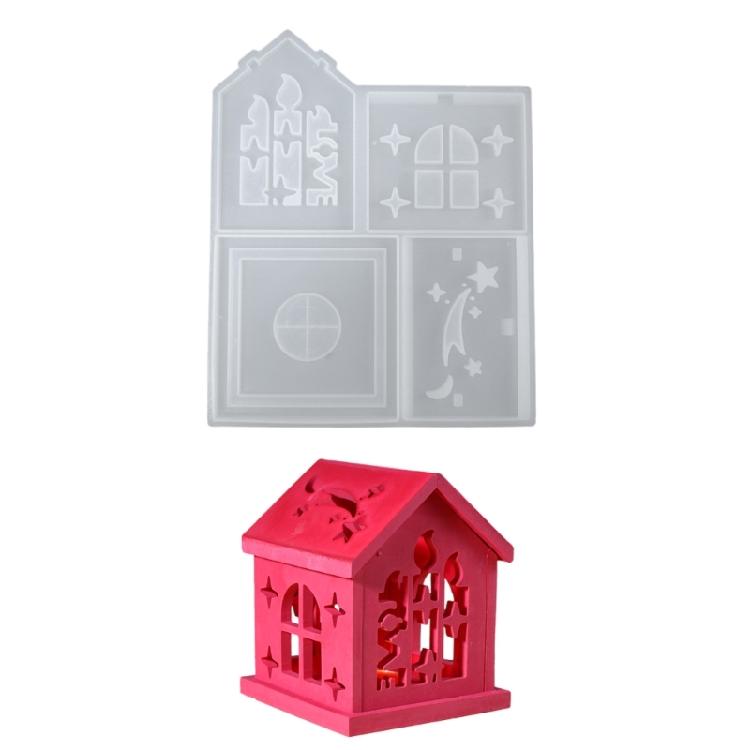 Handmade House Shape Charm Keychain Molds Stylish Sturdy Silicone Set Accessory for Craft Enthusiasts Daily Use
