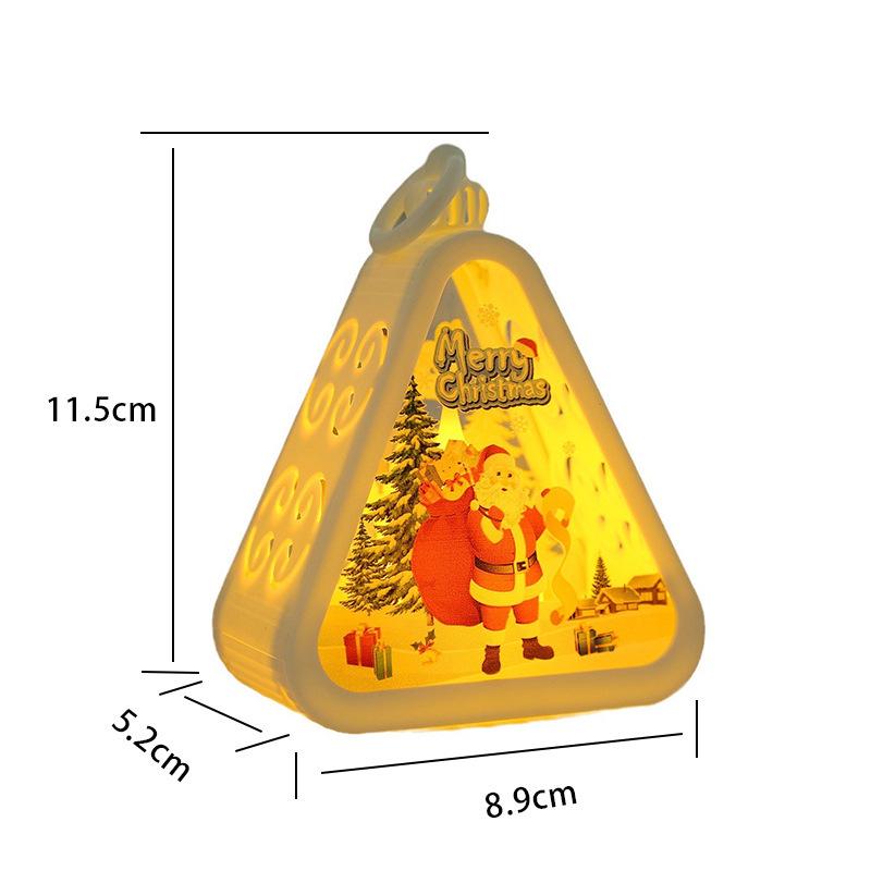 Vintage Christmas Lantern Night Light: Glowing Window and Desktop Ornament Props