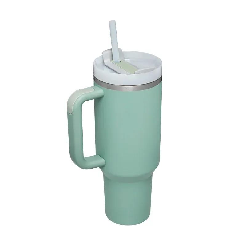 40 Oz Tumbler with Handle Lid Straw 40oz Stainless Steel Water Bottle Vacuum Thermos Cup Travel Thermal Coffee Mug for Stanleys