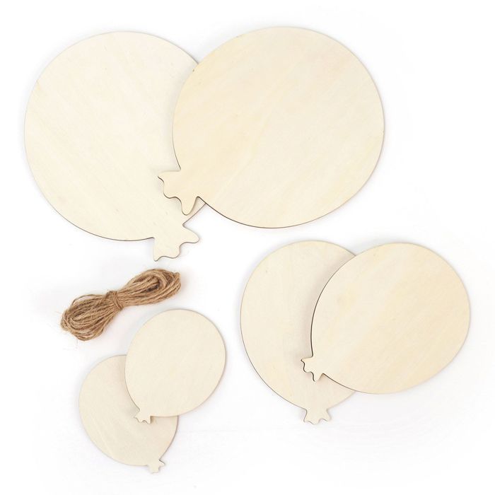 Decorative Object - Graine Creative - Balloon - Set of 6 Pieces - Wood - Interior