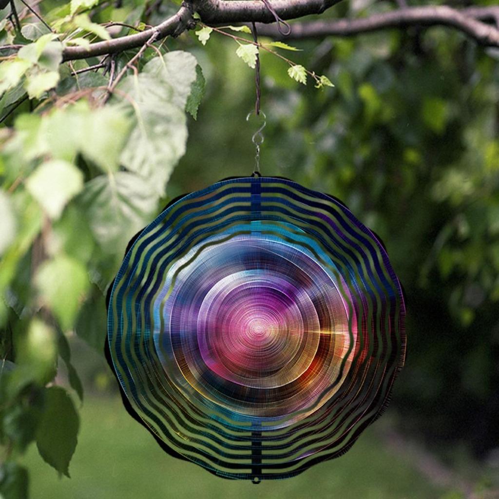 10 Inch Hanging Wind Spinner with Starry Sky Design Unique Outdoor Wind Chime for Balcony Garden Decor 360 Rotating Hook No Batteries Needed