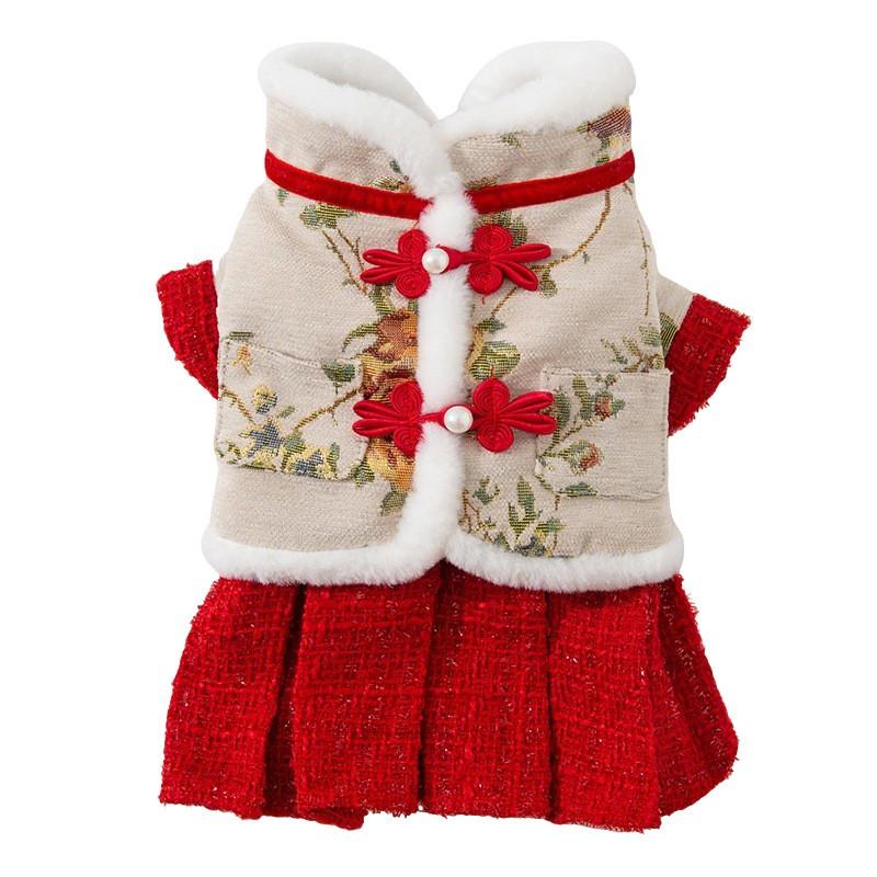 Festive Floral Cat Dress New Celebration Pet Outfit Dog Costume Small Animal Apparel