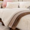 Solid Color Thicken Artificial Rabbit Plush Sofa Cover Warm Non-slip Soft Tower Winter Slipcover Cushion Throw Pillowcase Living Room