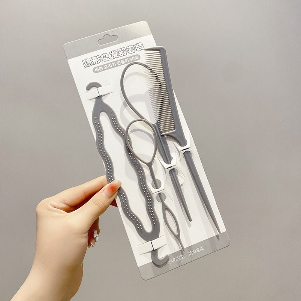 4Pcs/Set Tail Comb Hair Styling Set Pin Design Braiding Pulling Kit French Braid Loop  Home Salon