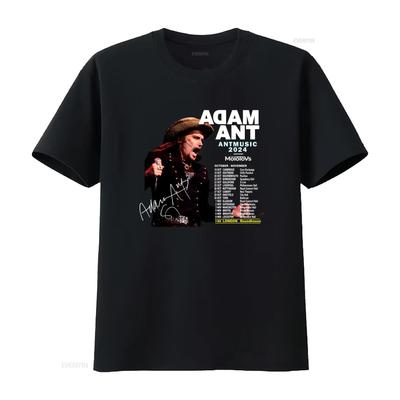 Neues Adam Ant 2024 Tour Antmusic Schwarz Alle Größen T-Shirt Am94 Vintage Unisex Stilvoll Grafik Atmungsaktiv Dehnbar Lässig