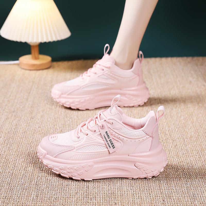 

Обувь для папы женская новая весенне-осенняя универсальная обувь на платформе Forrest Gump кроссовки спортивная повседневная обувь женская обувь 35 розовый