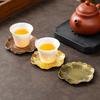 Chinese Style Retro Metal Coaster Exquisite Elegant Cup Holder Golden Heat Resistant Insulation Pad Home Decoration