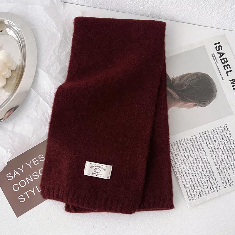 Women'S Winter Scarves Cashmere Scarf Girl Black Ladies Winter Wool Scarf Solid Color Scarves Warm Cold-Proof Poncho