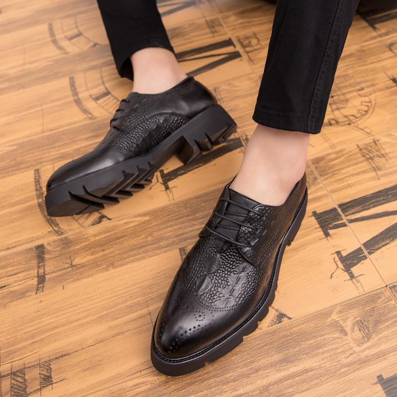 Men's shoes business dress leather shoes men's British style retro lazy shoes small leather shoes one pedal casual shoes
