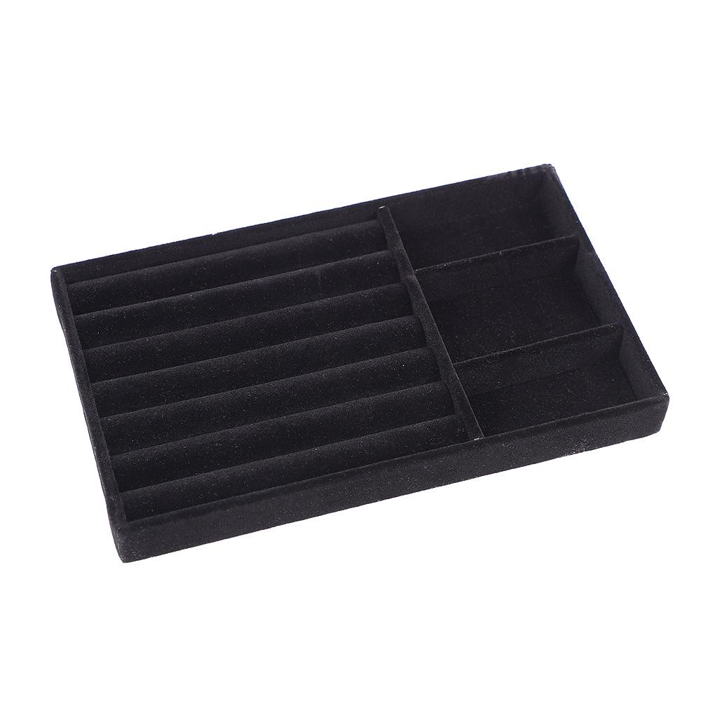 Velvet Jewelry Box – Ring and Earring Tray with Bracelet Compartment
