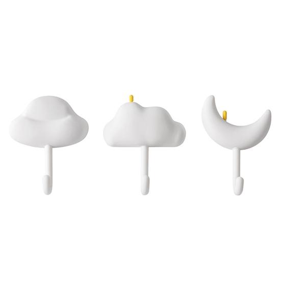 

3PCS Adhesive Wall Hooks No Drill High Load-bearing Capacity Hooks for Bathroom Kitchen Towel Wet Umbrella білий