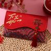 Traditional Red Envelope Best Wishes with Tassel Wedding Envelope Multiple Patterns Handmade Red Lucky Bag Traditional Gift