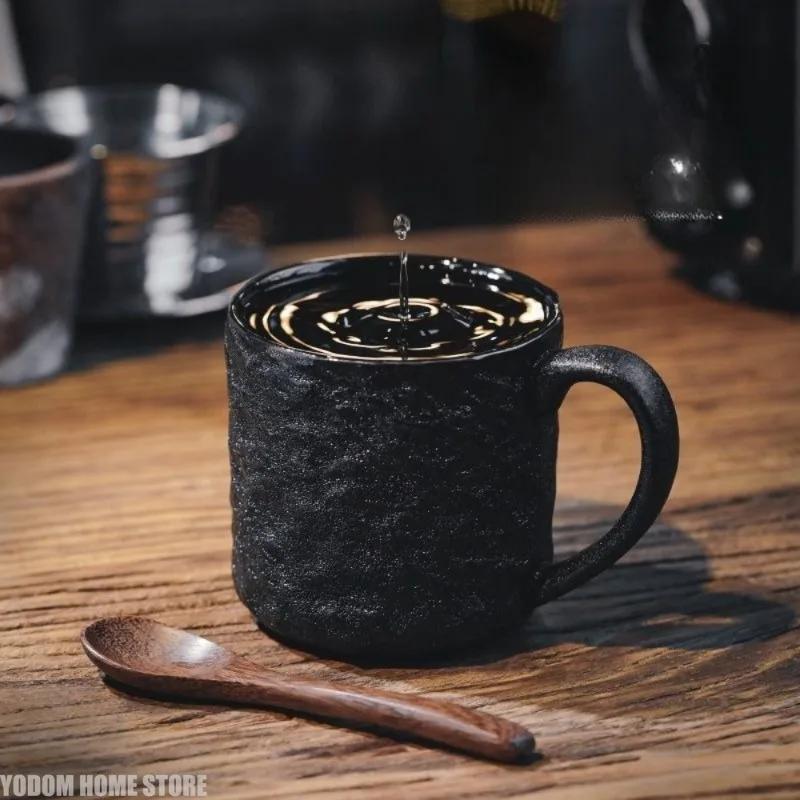 Japanese Vintage Rock-patterned Ceramic Coffee Cup Set High-value Couple Mugs High-end Office Water Cups