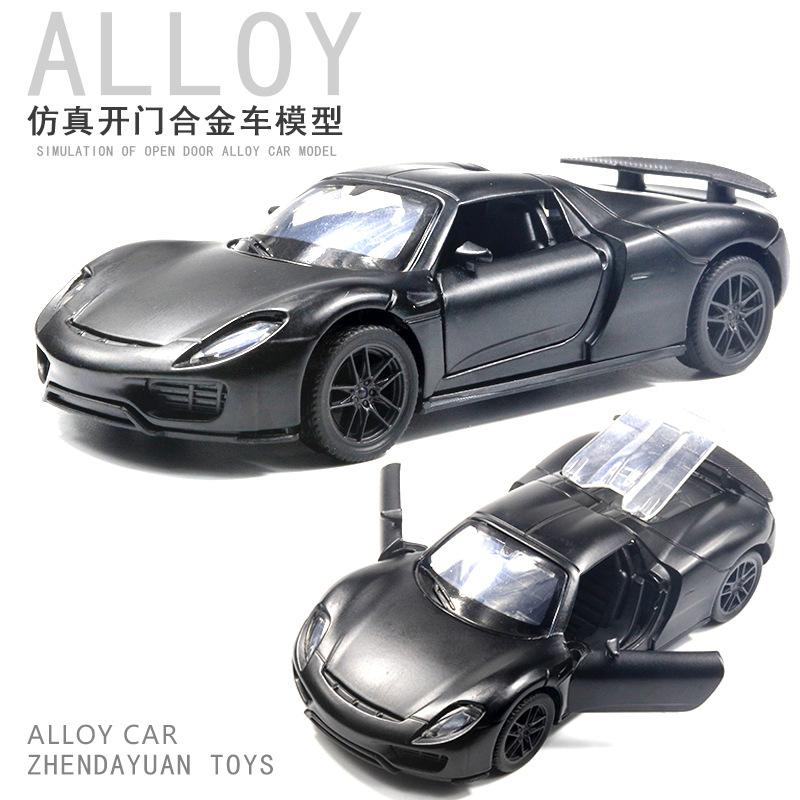 Bag 1:36 Alloy Sports Car Model with Sound and Light Pull Back Door Children's Toys Car Boy Women's Gifts Wholesale