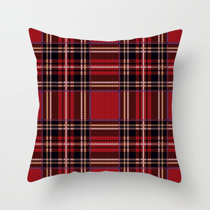 Scottish Red Plaid Pillowcase Home Sofa Pillow Cushion Cover