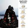 1pc Moon Flower Printing Lightweight Flannel Blanket, Comfortable and Warm Blanket, for Camping Sofa Bed and Couch Office, Gift