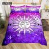 Sun and Moon Duvet Cover Set King Size Purple Liac Dream Catcher Star Bedding Set for Kids Children 2/3pcs Bohemia Quilt Cover