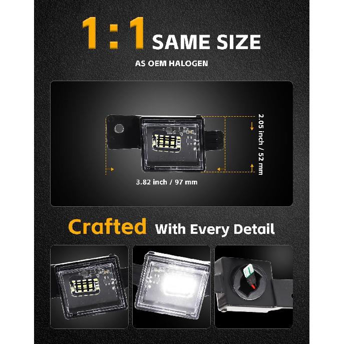 LED License Plate Lights for 2014- Chevy Silverado GMC Sierra 1500 2500HD 3500HD Pickup Truck, Led Rear Tag Lamp for 2015- Colorado,2015- GMC Canyon,