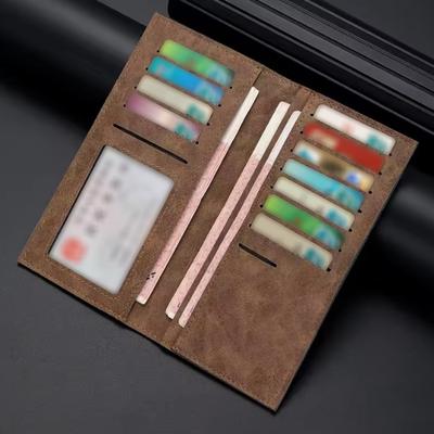 Men's Bifold Wallet Long Wallet with Multiple Card Slots Credit Card Holder Clutch Bag with ID Window for Daily or Business Use