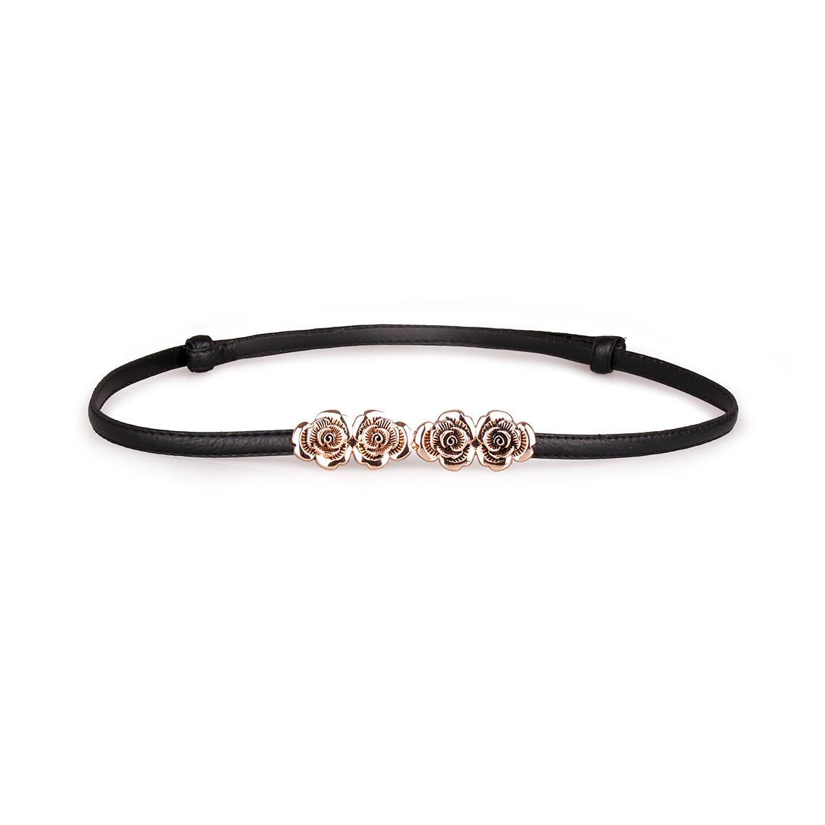 

Новый регулируемый женский ремень с крючком-пряжкой в виде розы, тонкий ремень, милый ремень для юбки, пряжка, универсальный 96cm