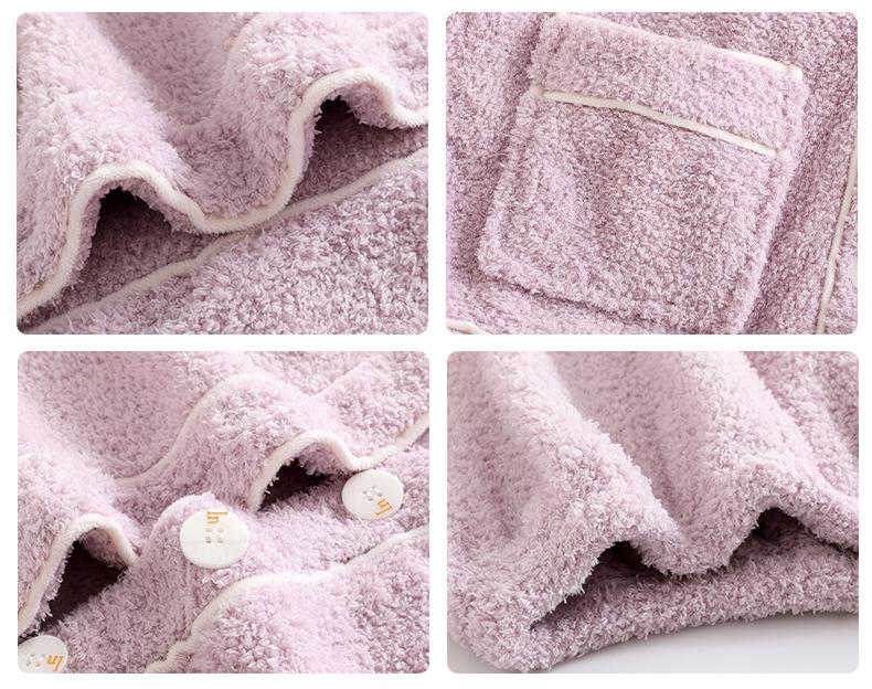 Set pigiama da donna in flanella invernale - Spesso, maniche lunghe, pantaloni, cardigan, caldo, casual, vestibilità ampia