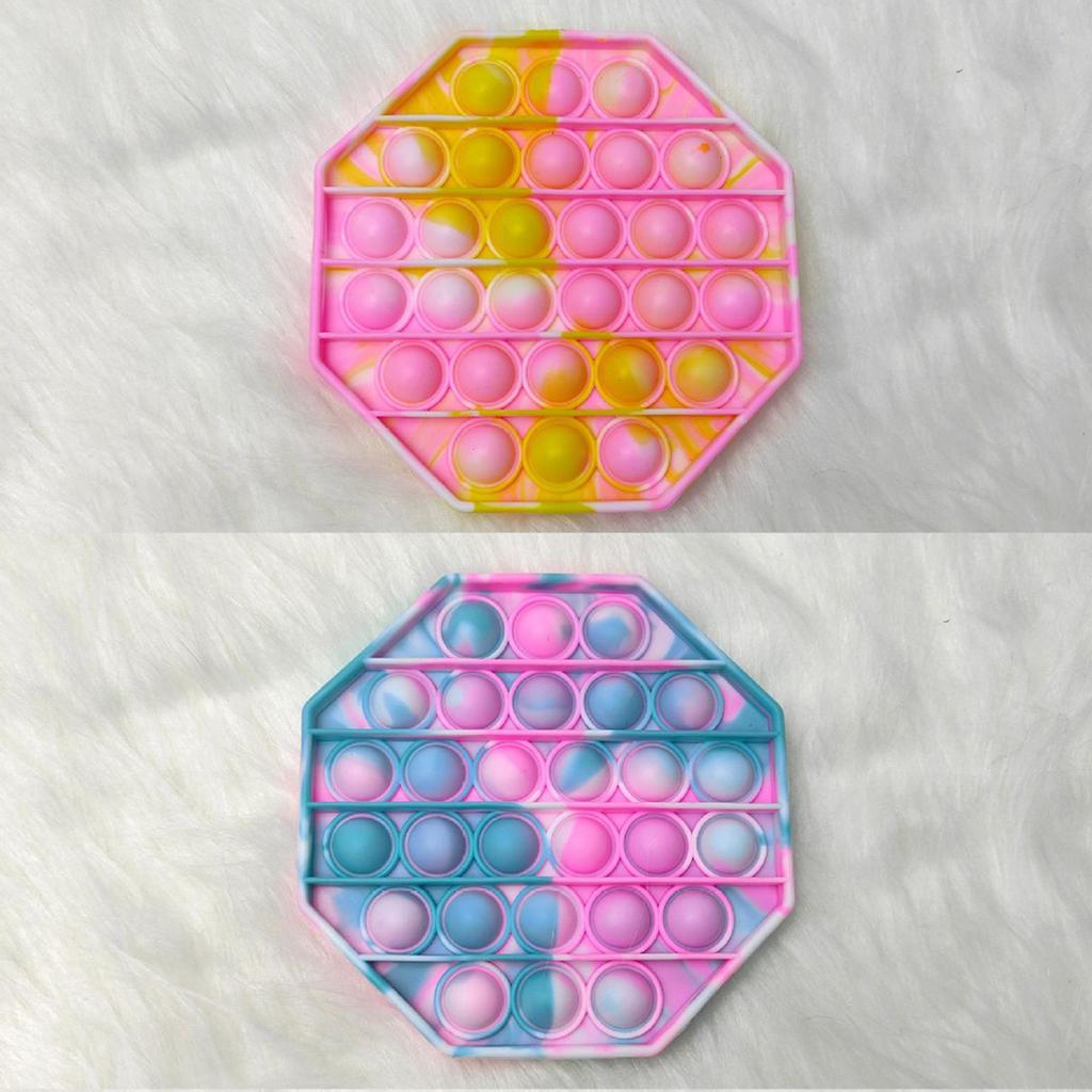Round Push Pop Bubble Sensory Toy Silicone Fidget Stress Relief Tool for Anxiety and Focus with Durable Soft Material for Adults Kids