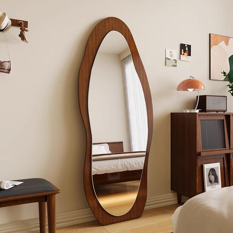 Ethnic Style Irregular Wall-Mounted Full-Length Floor Mirror for Indoor Use